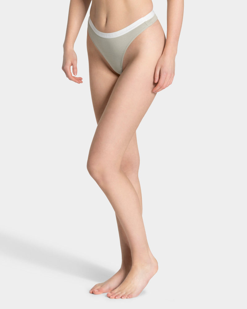 Tanga côtelé Soft « Pistache »