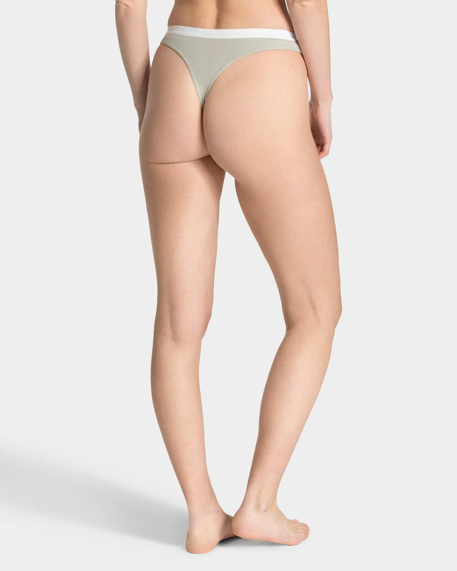 Tanga côtelé Soft « Pistache »