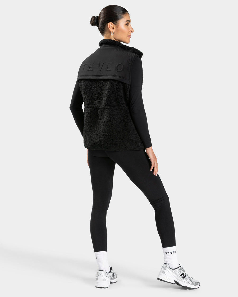 Gilet teddy sans manches Studio « noir »