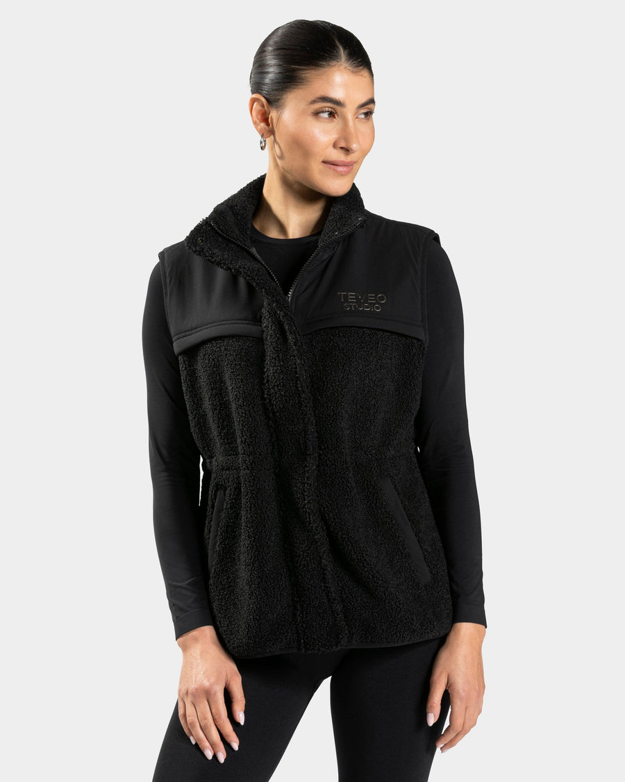 Gilet teddy sans manches Studio « noir »