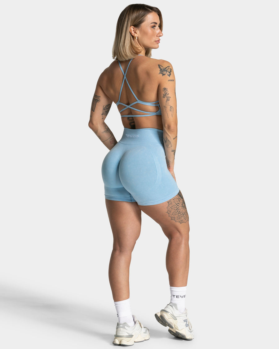 Short Acid Covert scrunch « bleu layette »