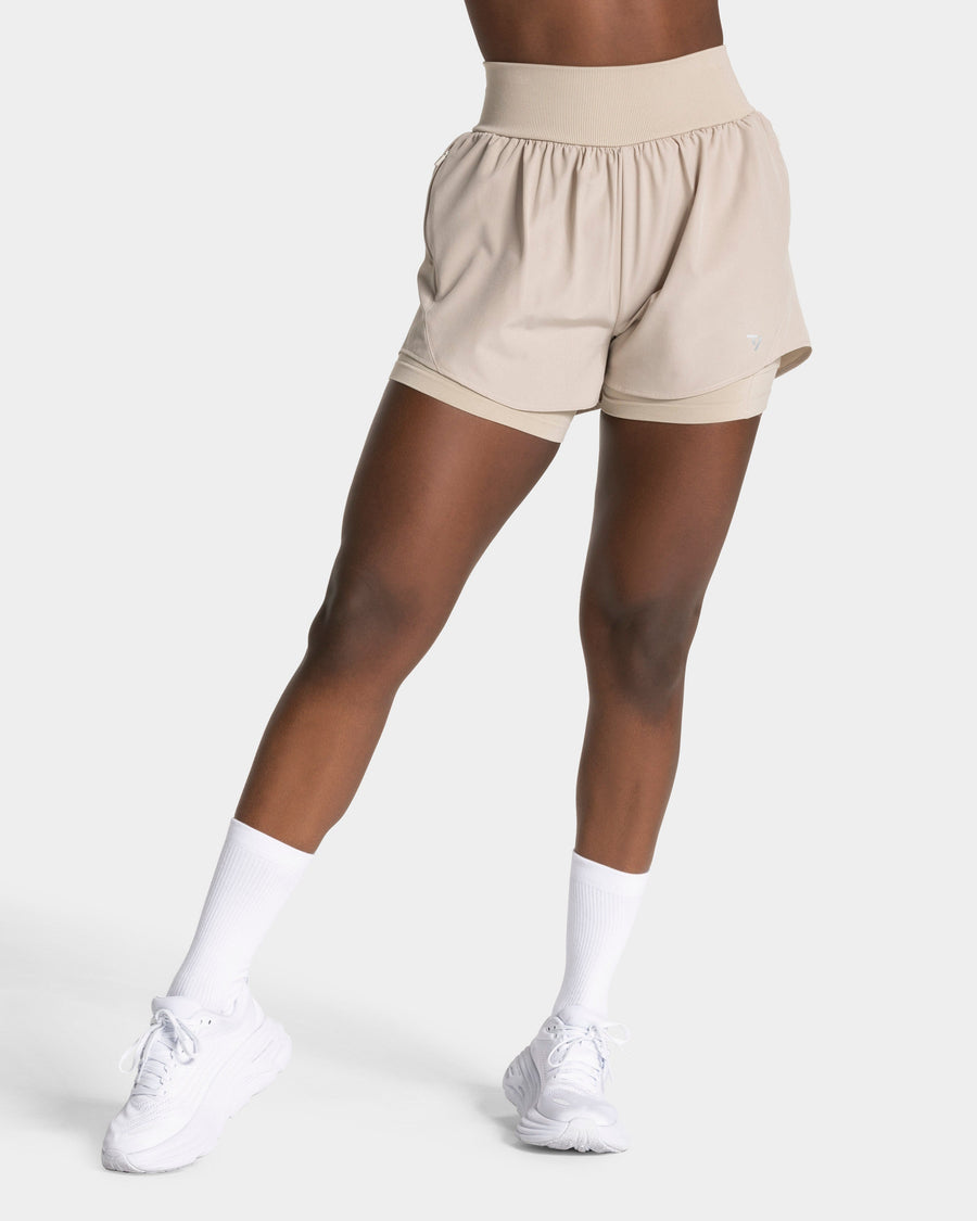 Short 2-en-1 END Running « Latte »