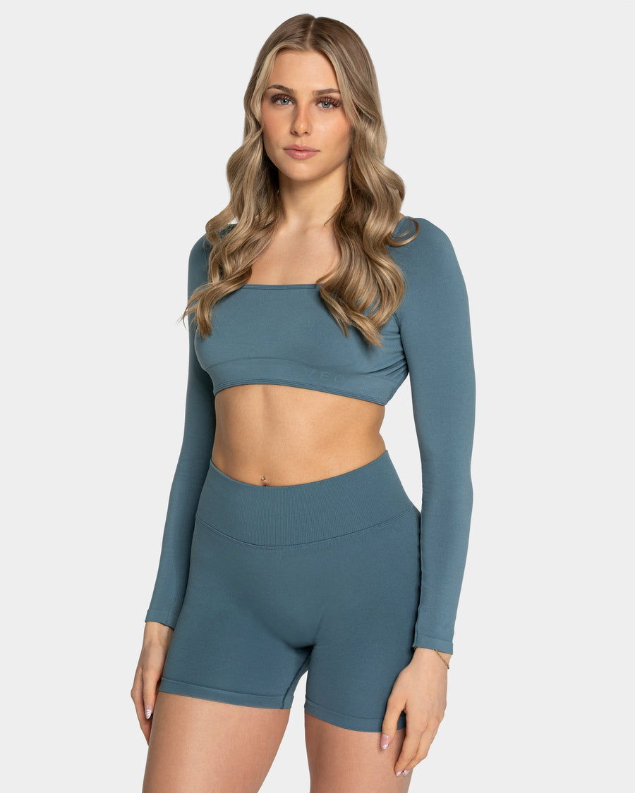 Haut à manches longues Backless Femme « teal »