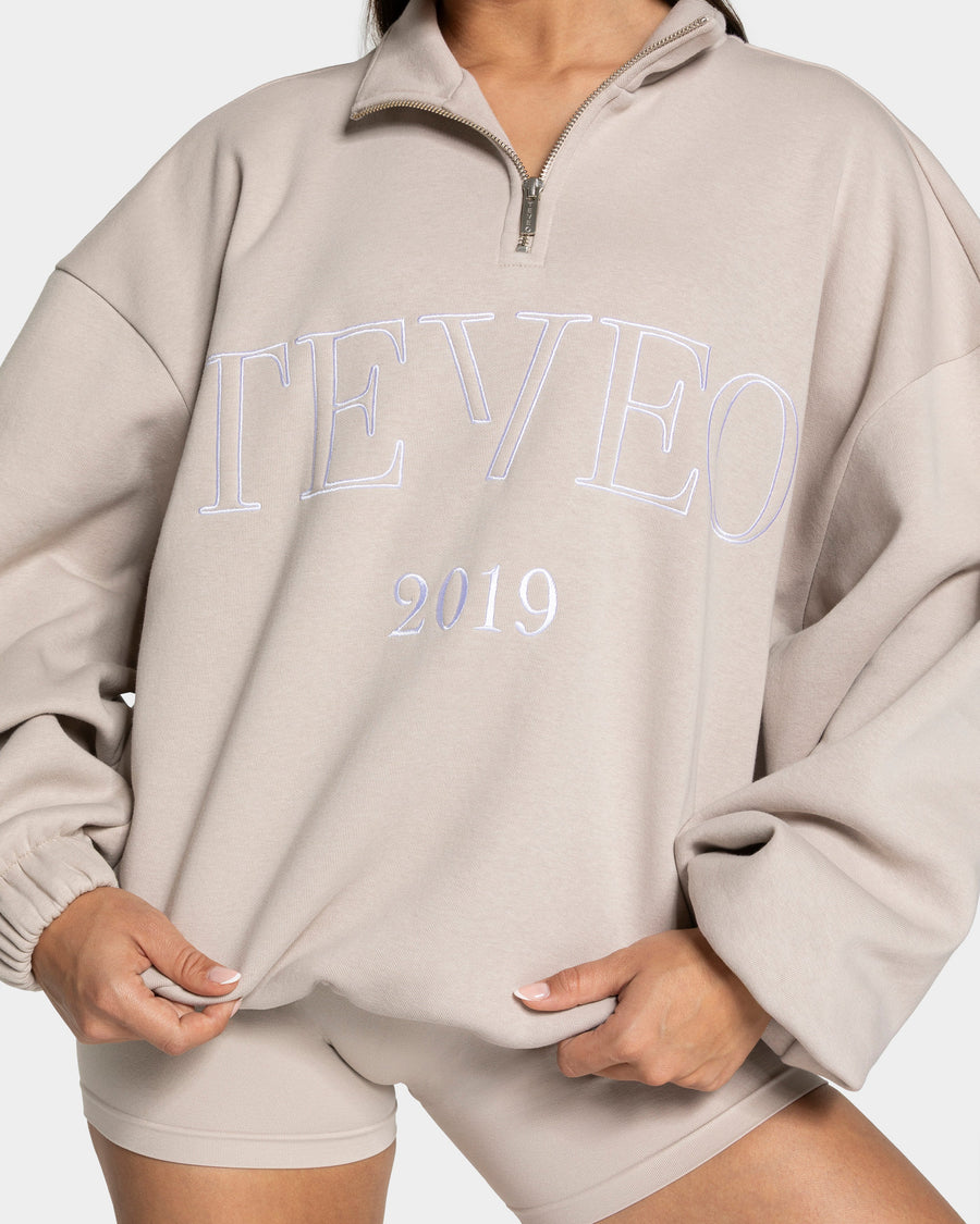 Sweat-shirt demi-zippé Femme « cream »