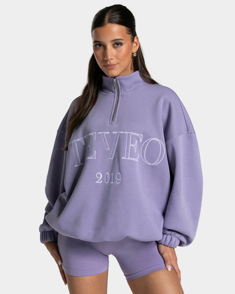 Sweat-shirt demi-zippé Femme « lavande »