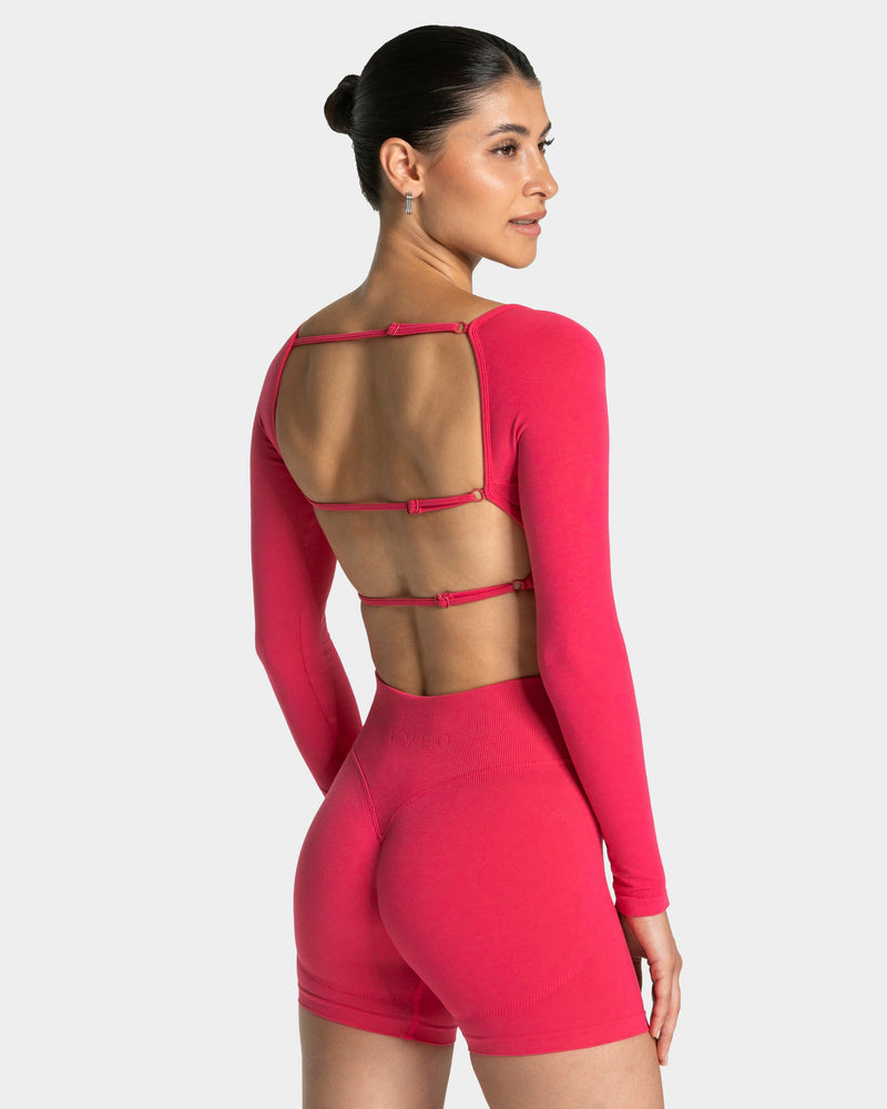 Haut à manches longues Backless Femme « berry »