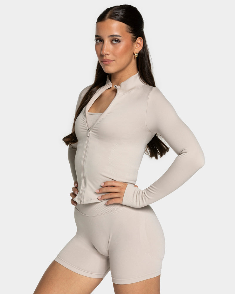 Veste de sport zippée Shaping Femme « cream »