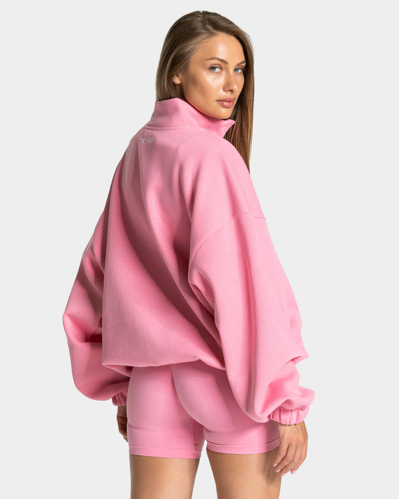 Sweat-shirt demi-zippé Femme « rose »