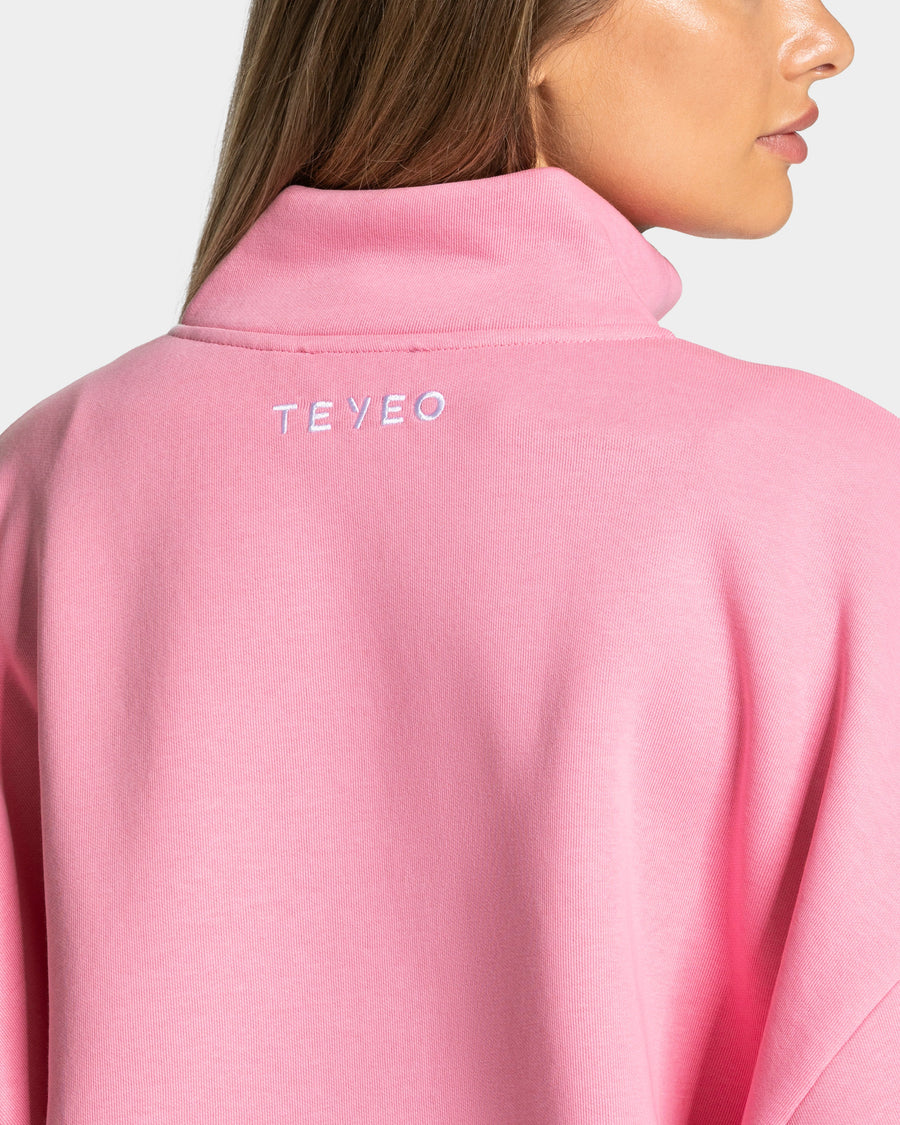 Sweat-shirt demi-zippé Femme « rose »