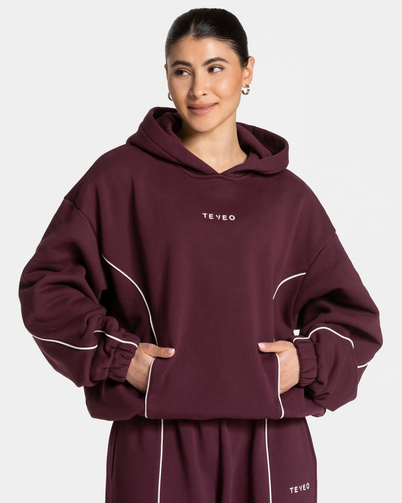 Sweat à capuche Contrastline « prune »