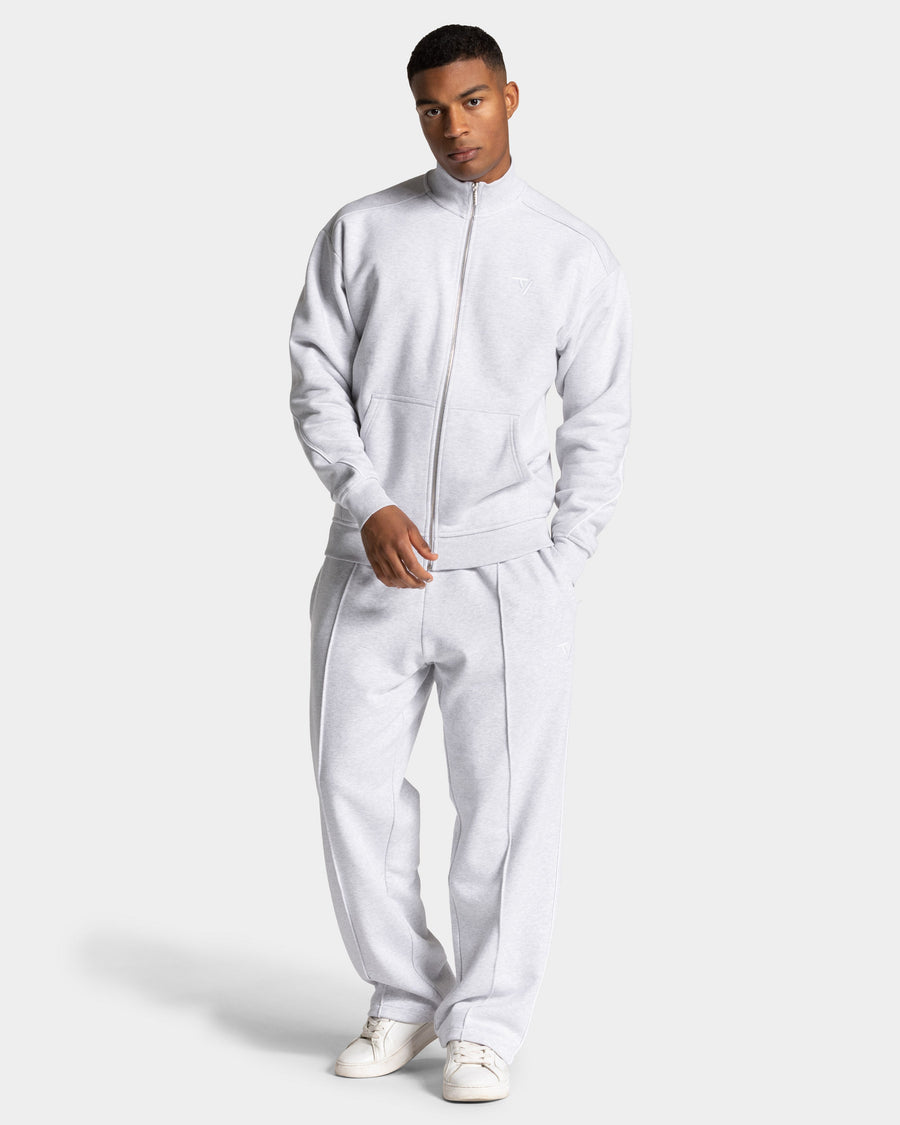 Sweat-shirt zippé Contrastline « blanc chiné - blanc »