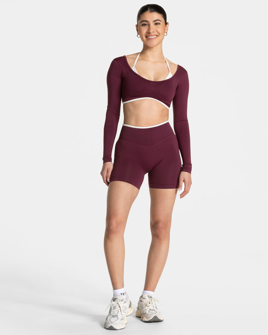Short Contrastline Sculpt scrunch « prune »