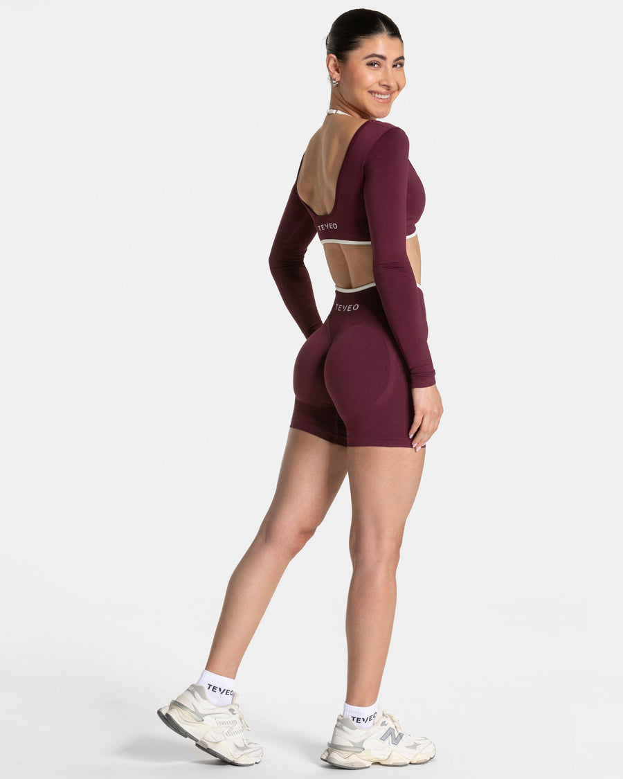 Short Contrastline Sculpt scrunch « prune »