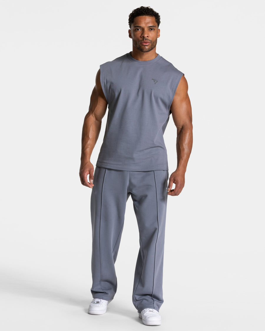 Pantalon de jogging Contrastline Straight Leg « argenté-blanc »