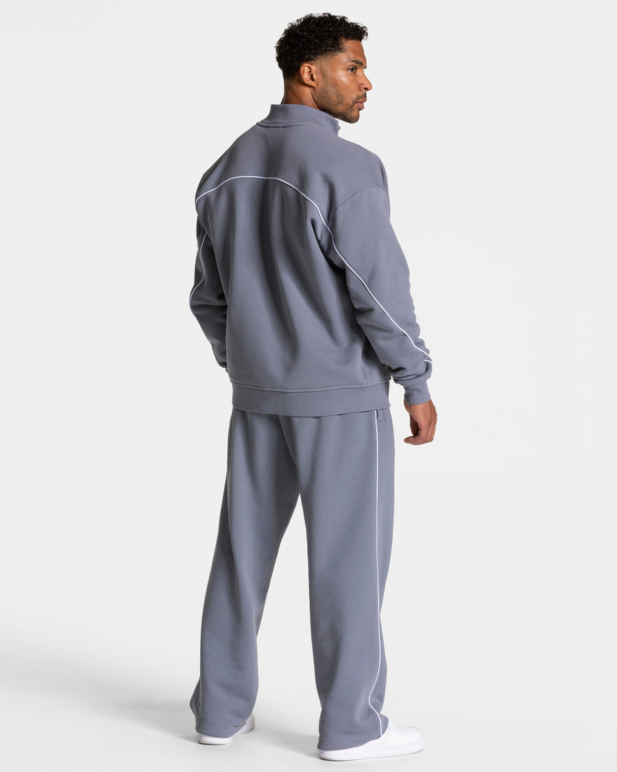 Sweat-shirt zippé Contrastline « argenté-blanc »