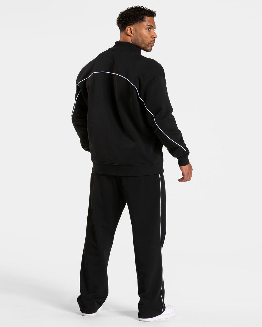Sweat-shirt zippé Contrastline « noir-blanc »