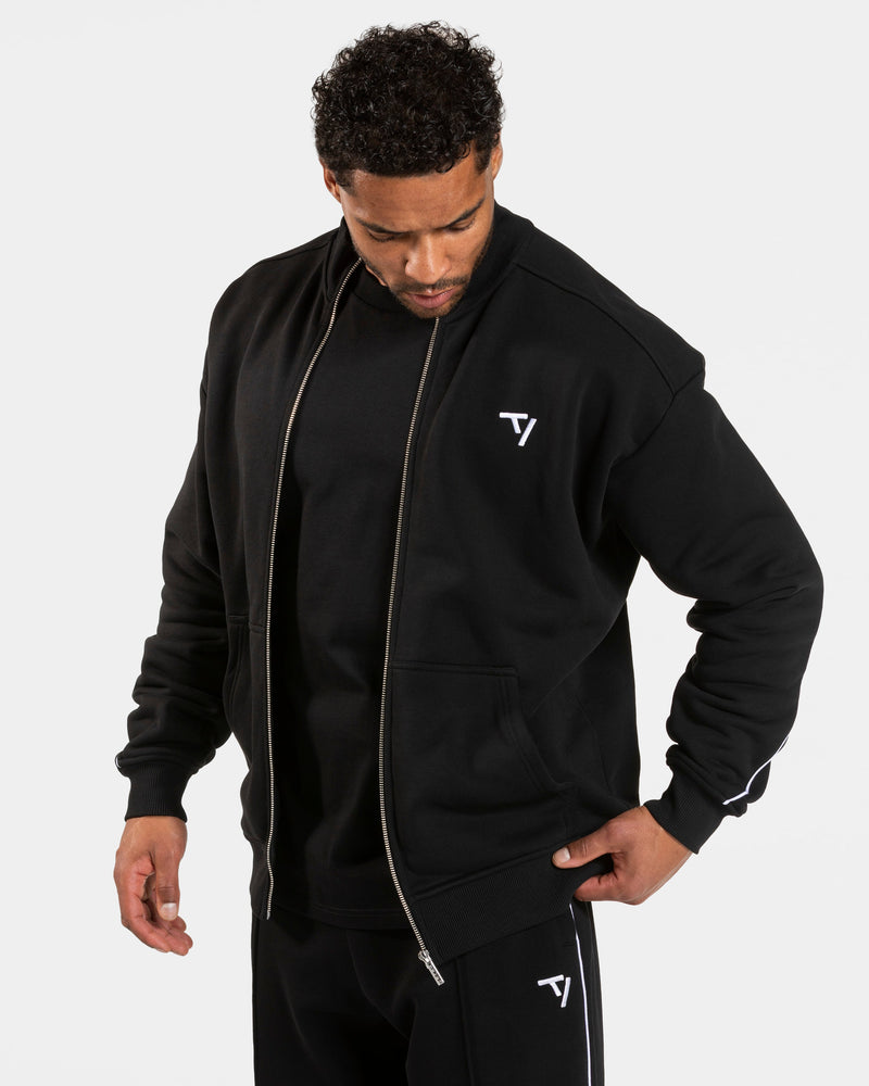 Sweat-shirt zippé Contrastline « noir-blanc »