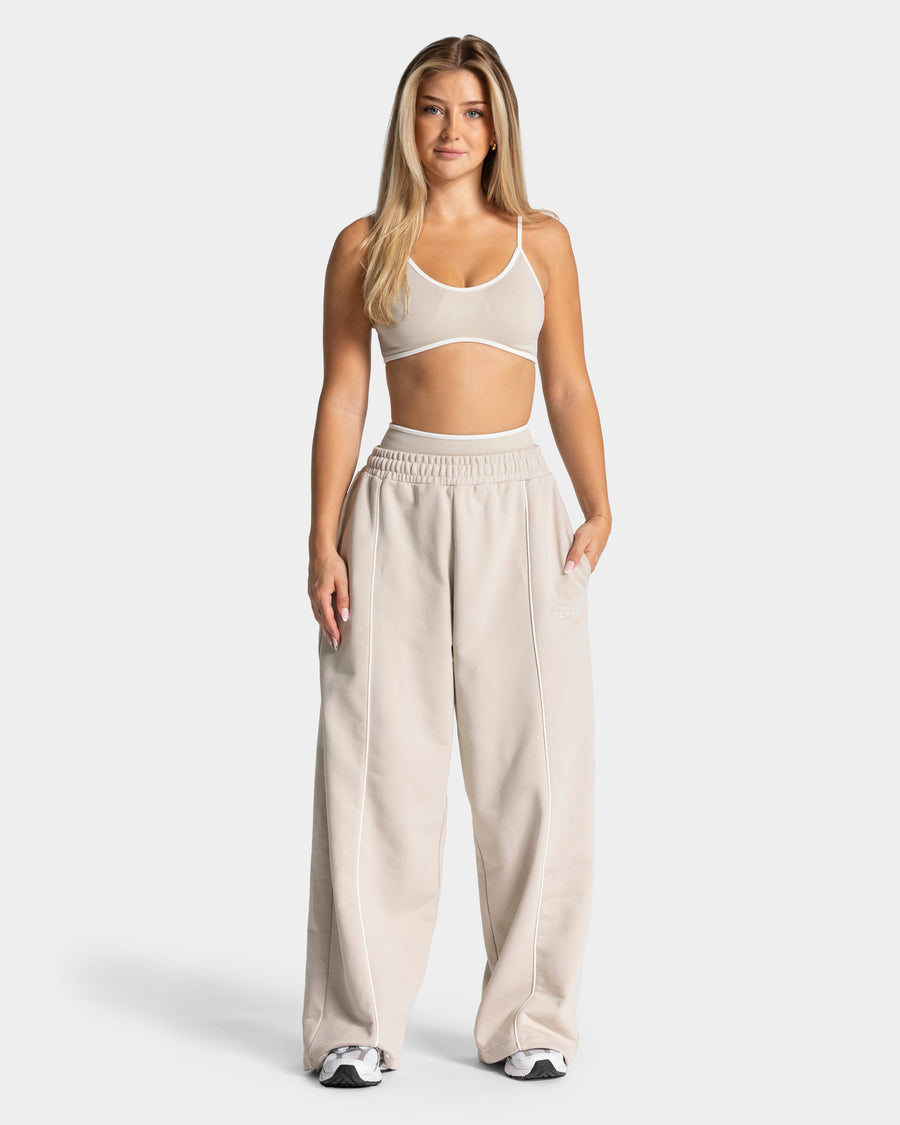 Pantalon de jogging Wide Leg Contrastline « Cream »