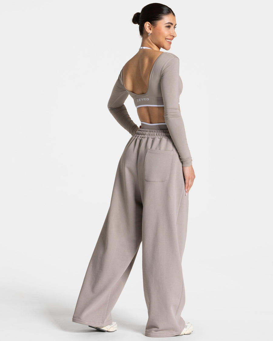 Pantalon de jogging Contrastline Wide Leg « stone »
