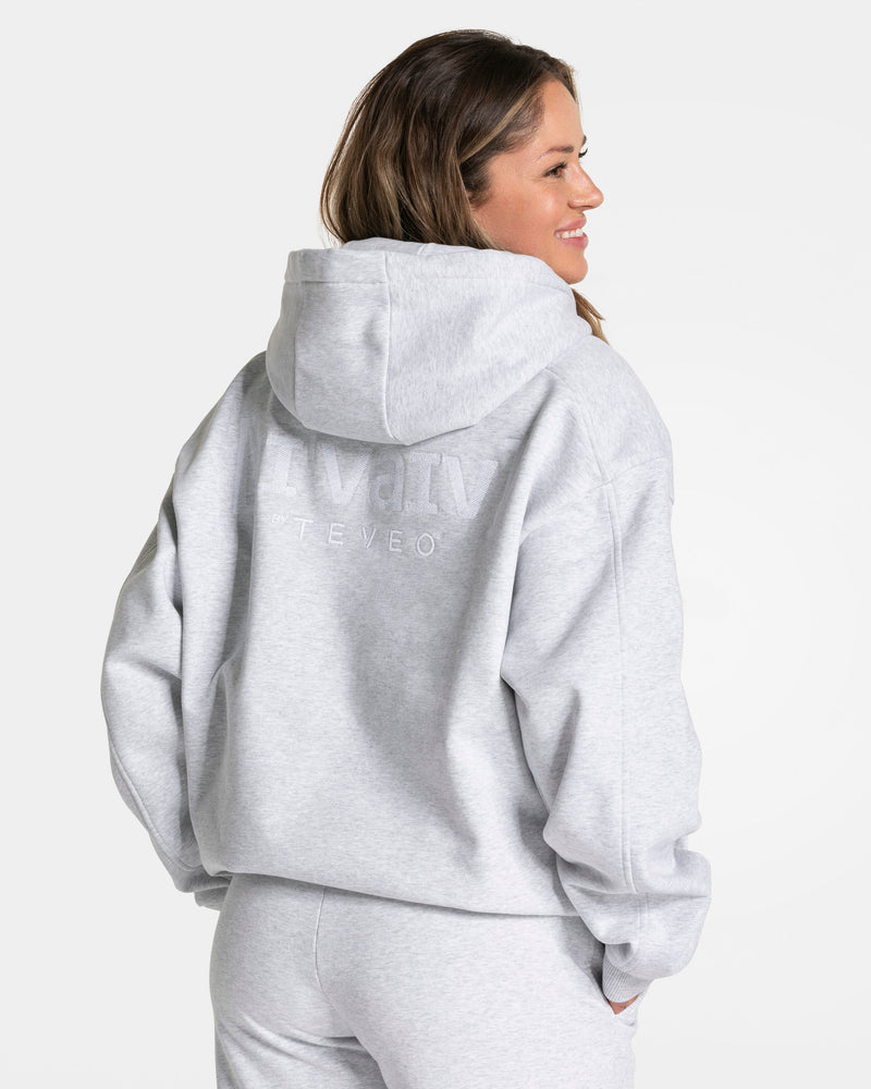 Sweat à capuche oversize RI’VAIV « gris clair »