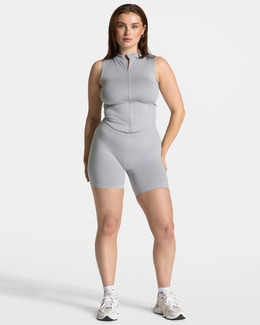 Débardeur zippé Timeless Pro « gris clair »