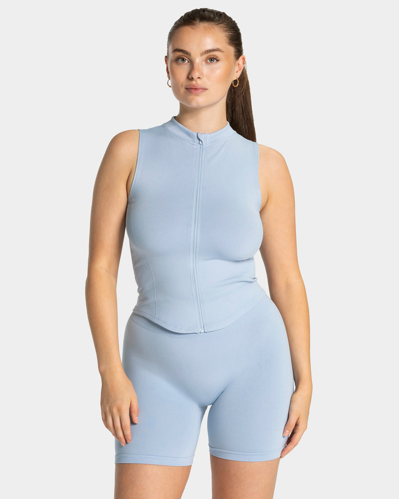 Débardeur zippé Timeless Pro « bleu layette »