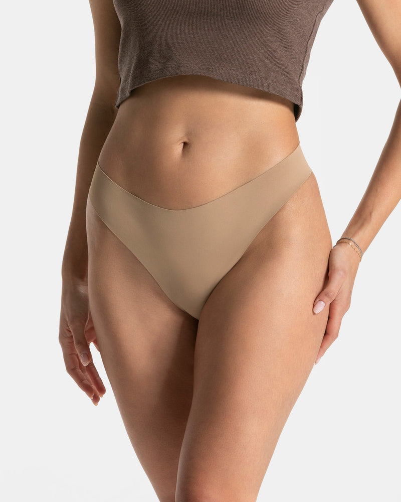 Tanga Seamless Padded (lot de 5) « caramel »