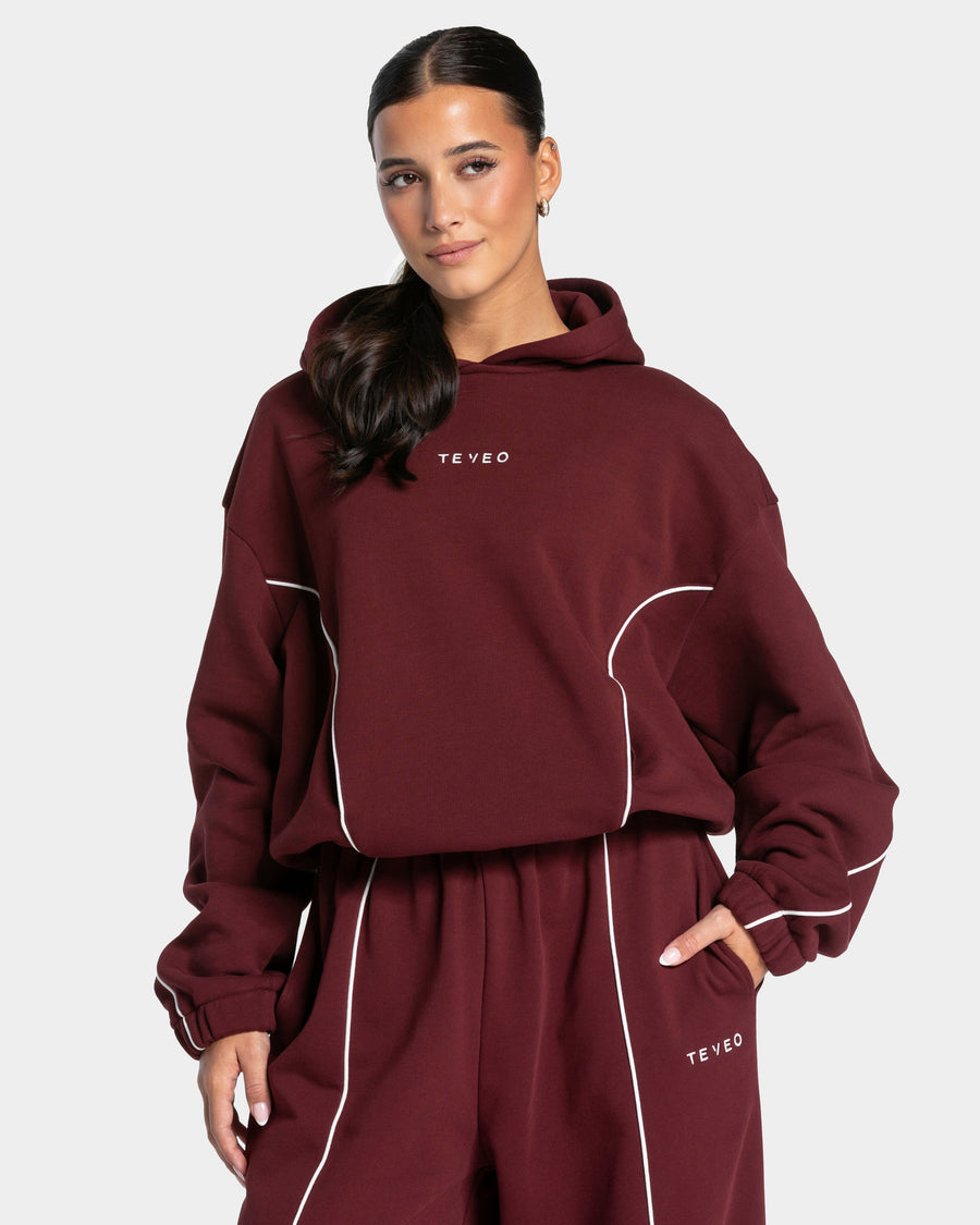 Sweat à capuche Contrastline « bordeaux »