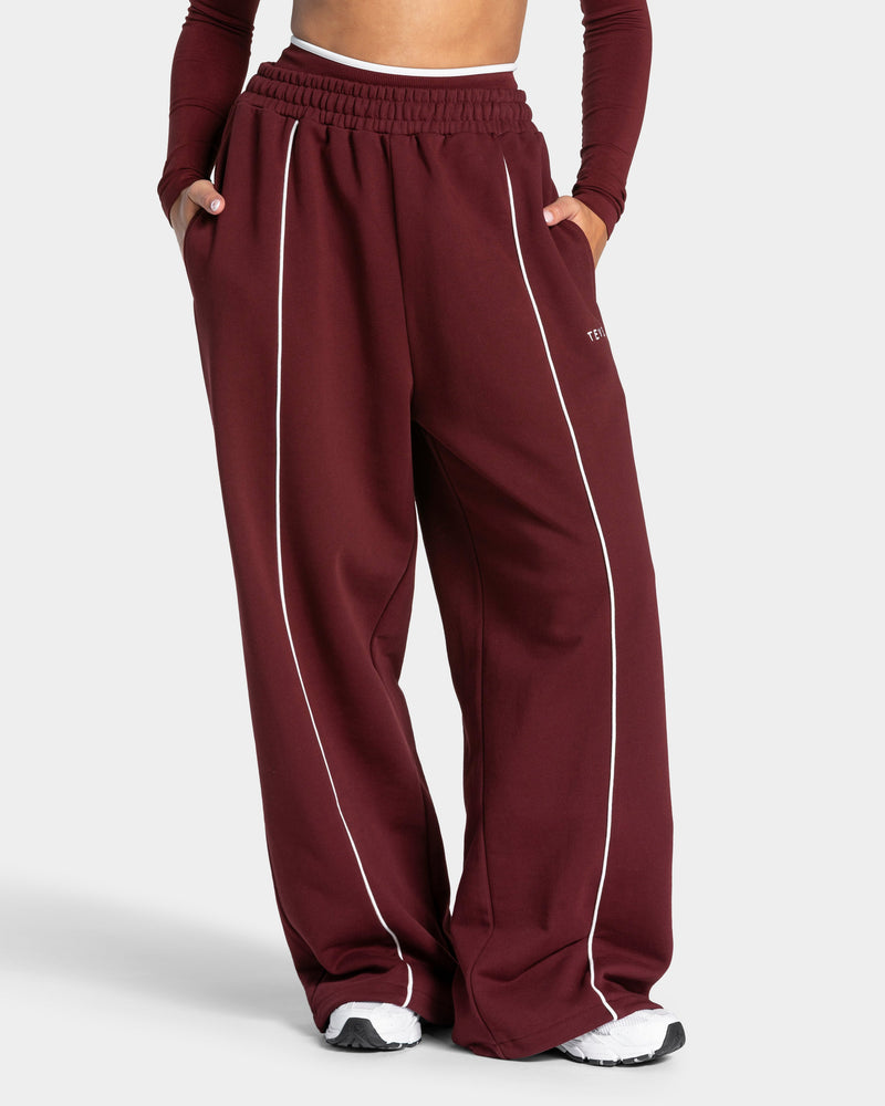 Pantalon de jogging Wide Leg Contrastline « bordeaux »
