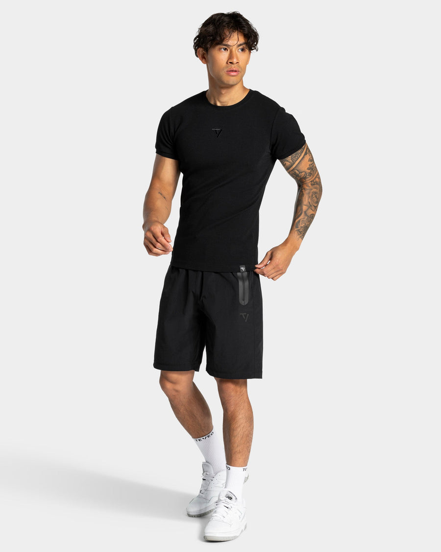 T-shirt côtelé Workout « noir »