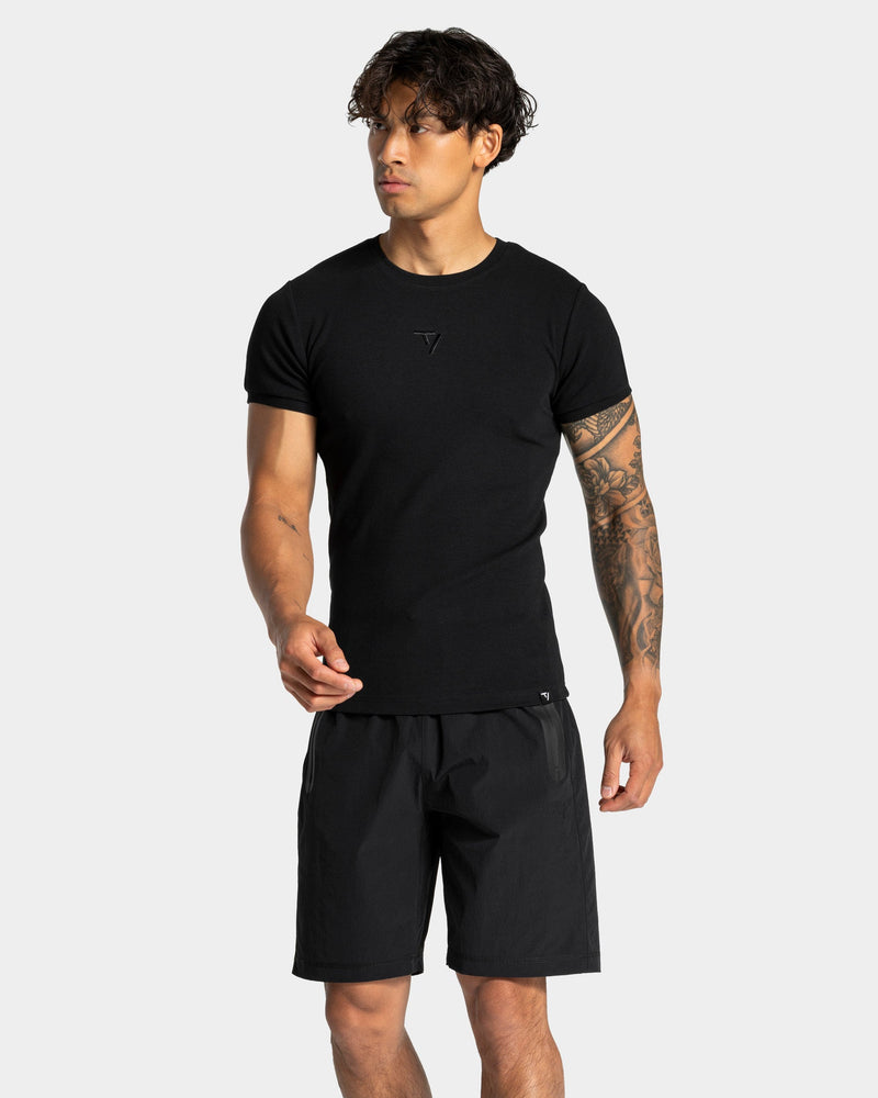 T-shirt côtelé Workout « noir »