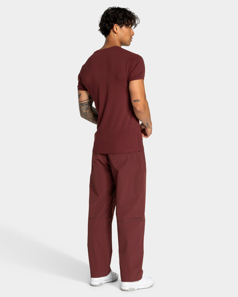 T-shirt côtelé Workout « merlot »