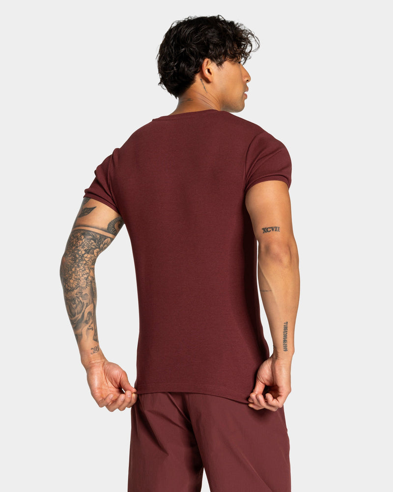 T-shirt côtelé Workout « merlot »