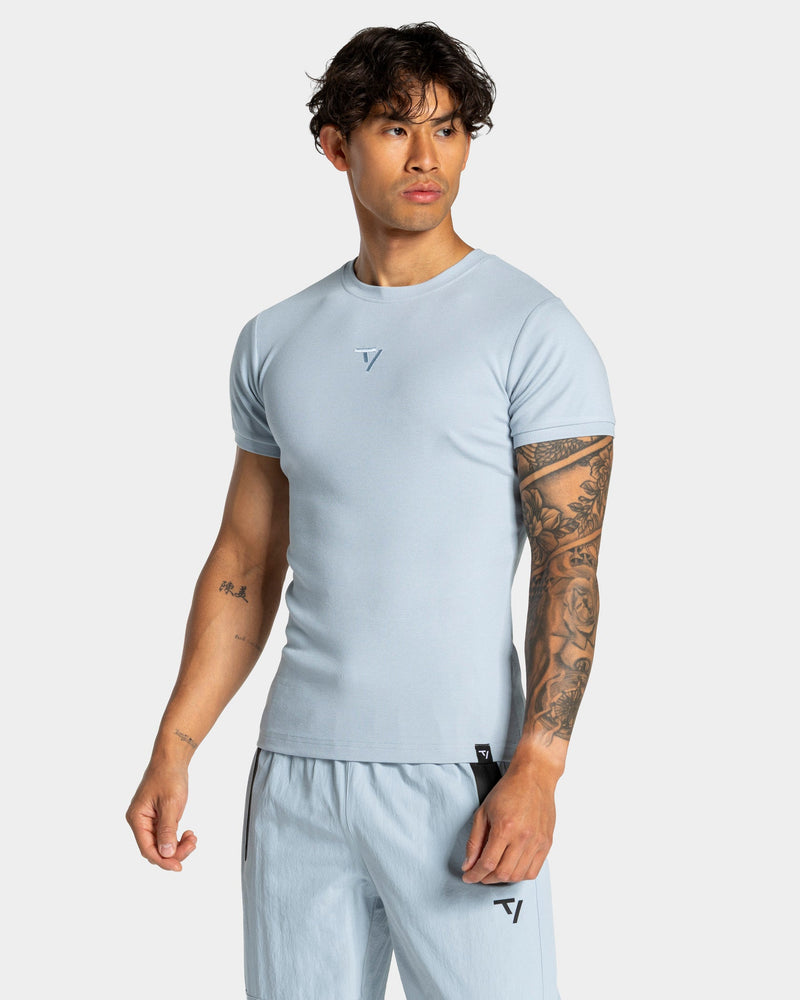 T-shirt côtelé Workout « bleu acier »