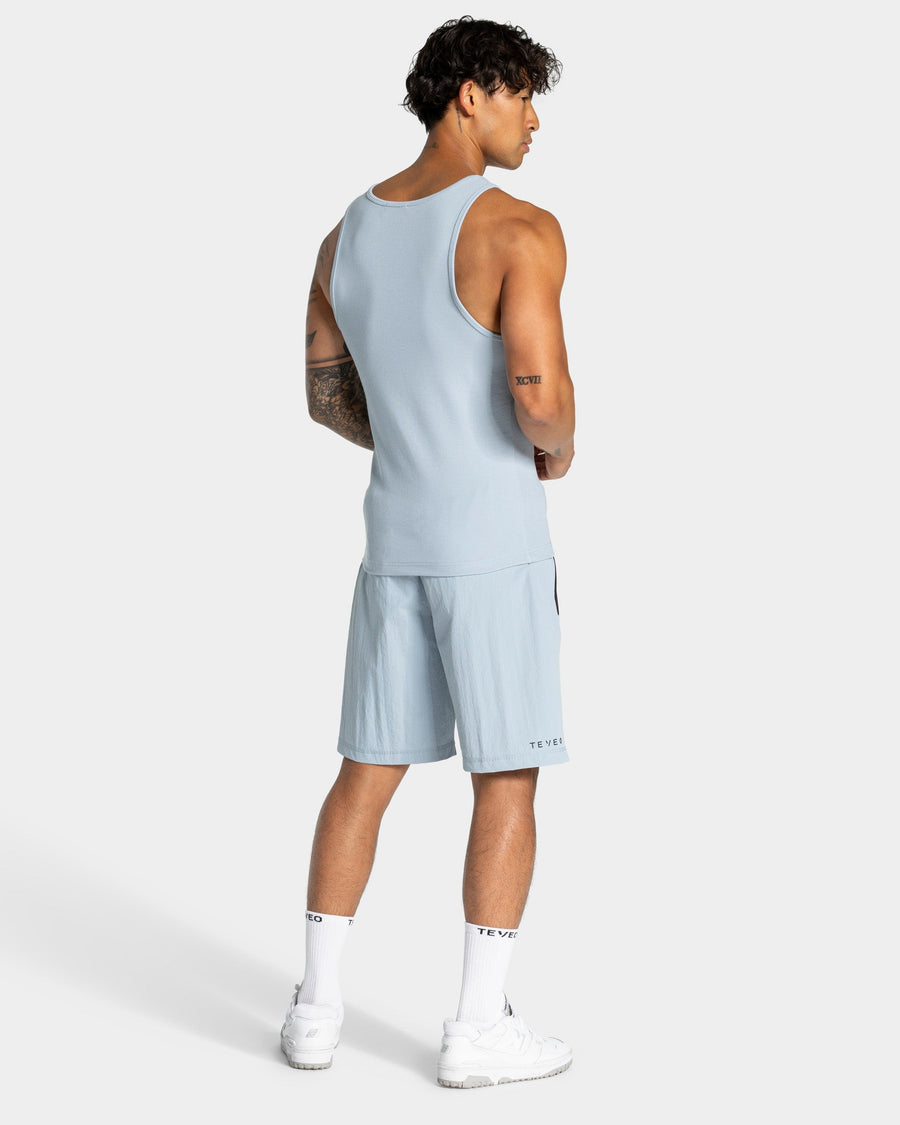 Débardeur côtelé Workout « bleu acier »