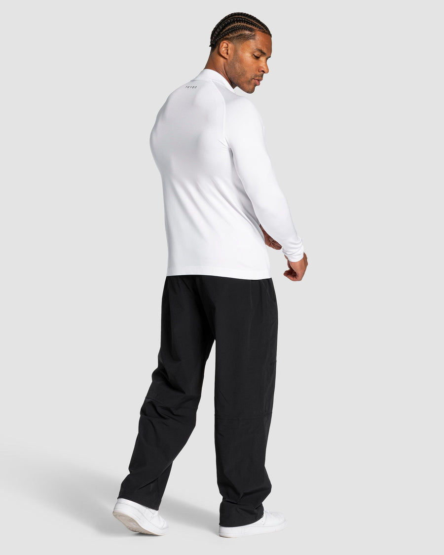 Haut à manches longues demi-zippé Workout sans coutures « blanc »