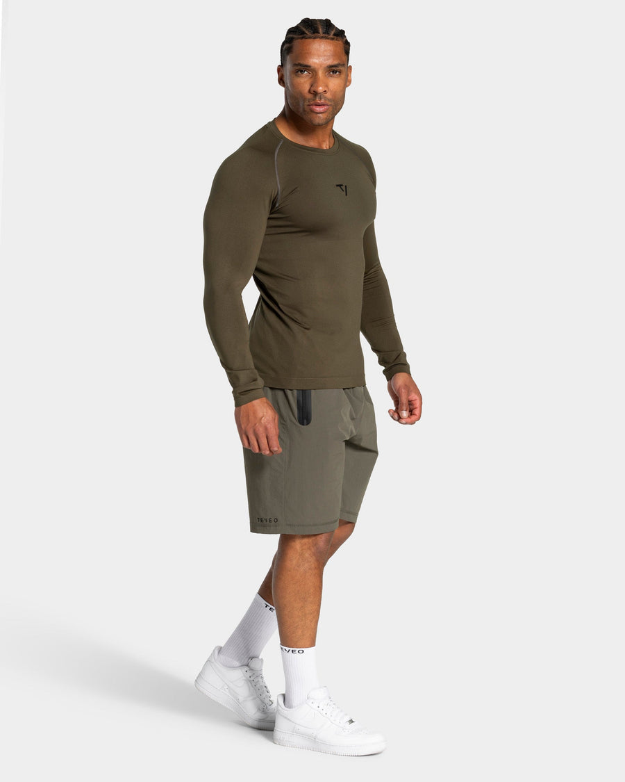 Haut à manches longues Workout sans coutures « Olive »