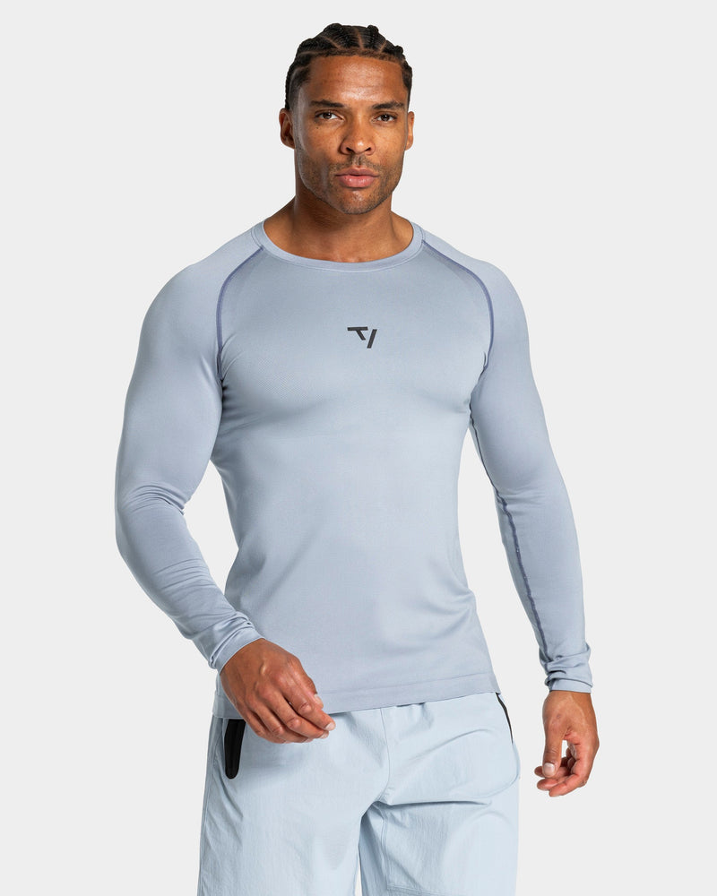 Haut à manches longues Workout sans coutures « bleu acier »
