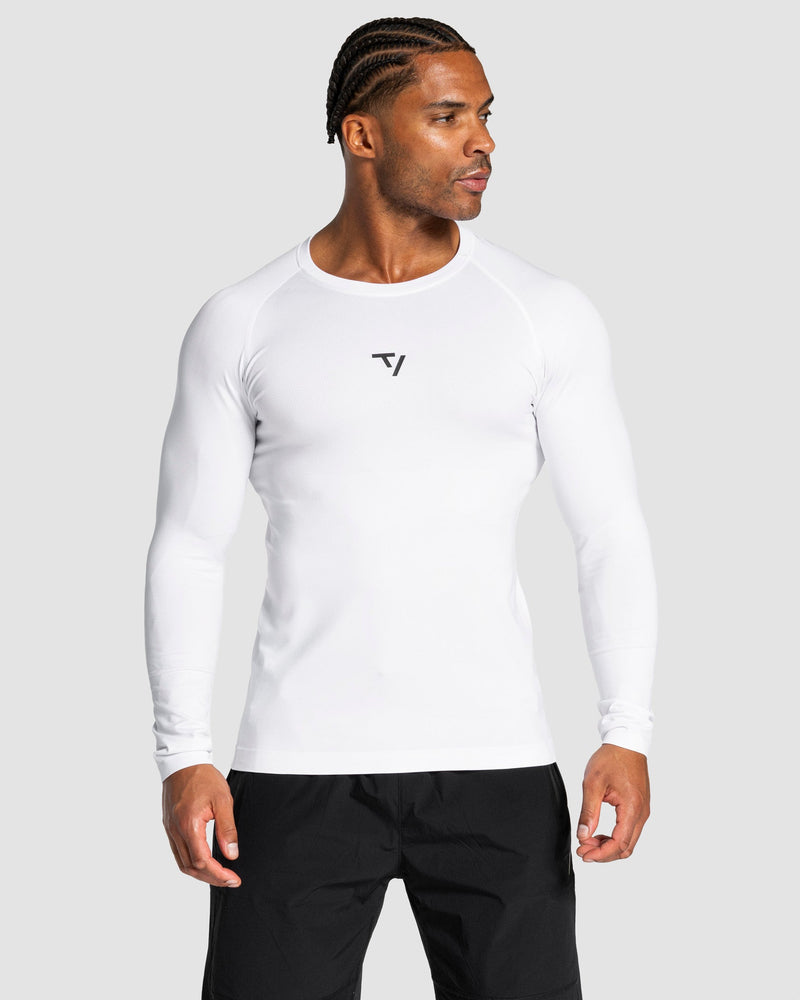 Haut à manches longues Workout sans coutures « blanc »