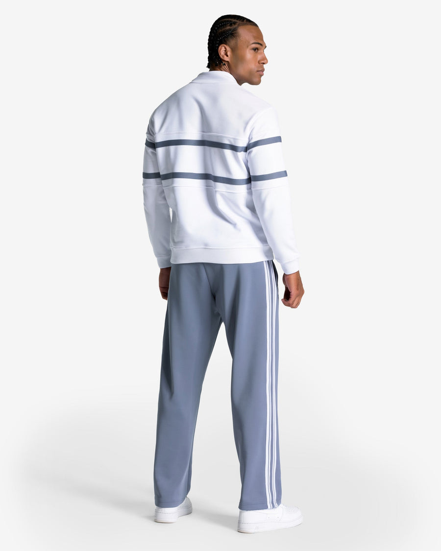 Sweat-shirt demi-zippé Club « blanc-bleu-acier »
