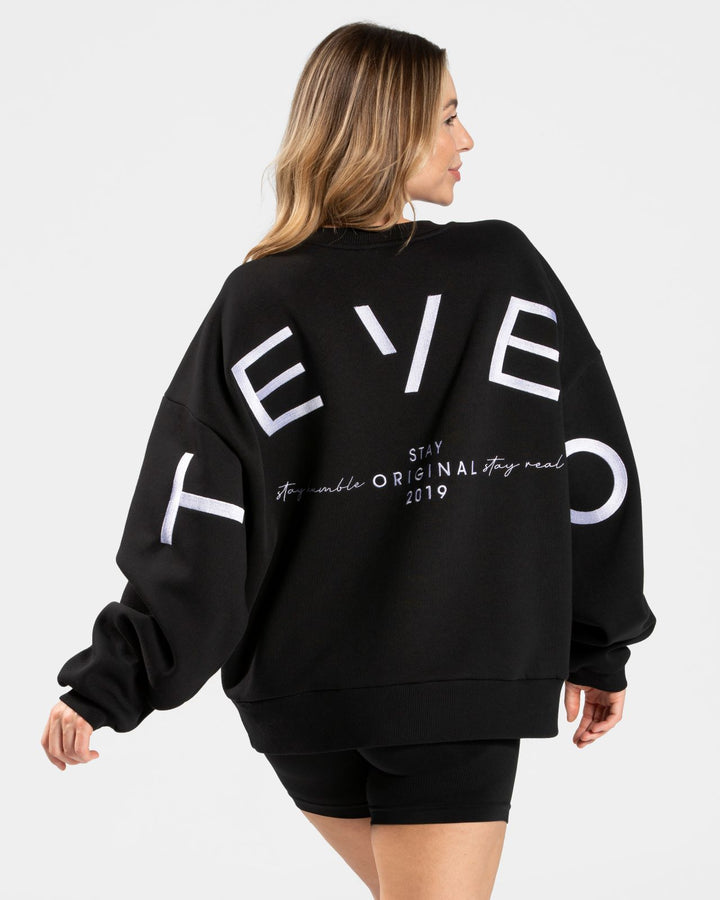 Signature Oversized Sweater Schwarz